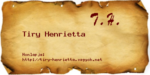 Tiry Henrietta névjegykártya
