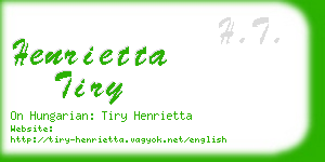 henrietta tiry business card